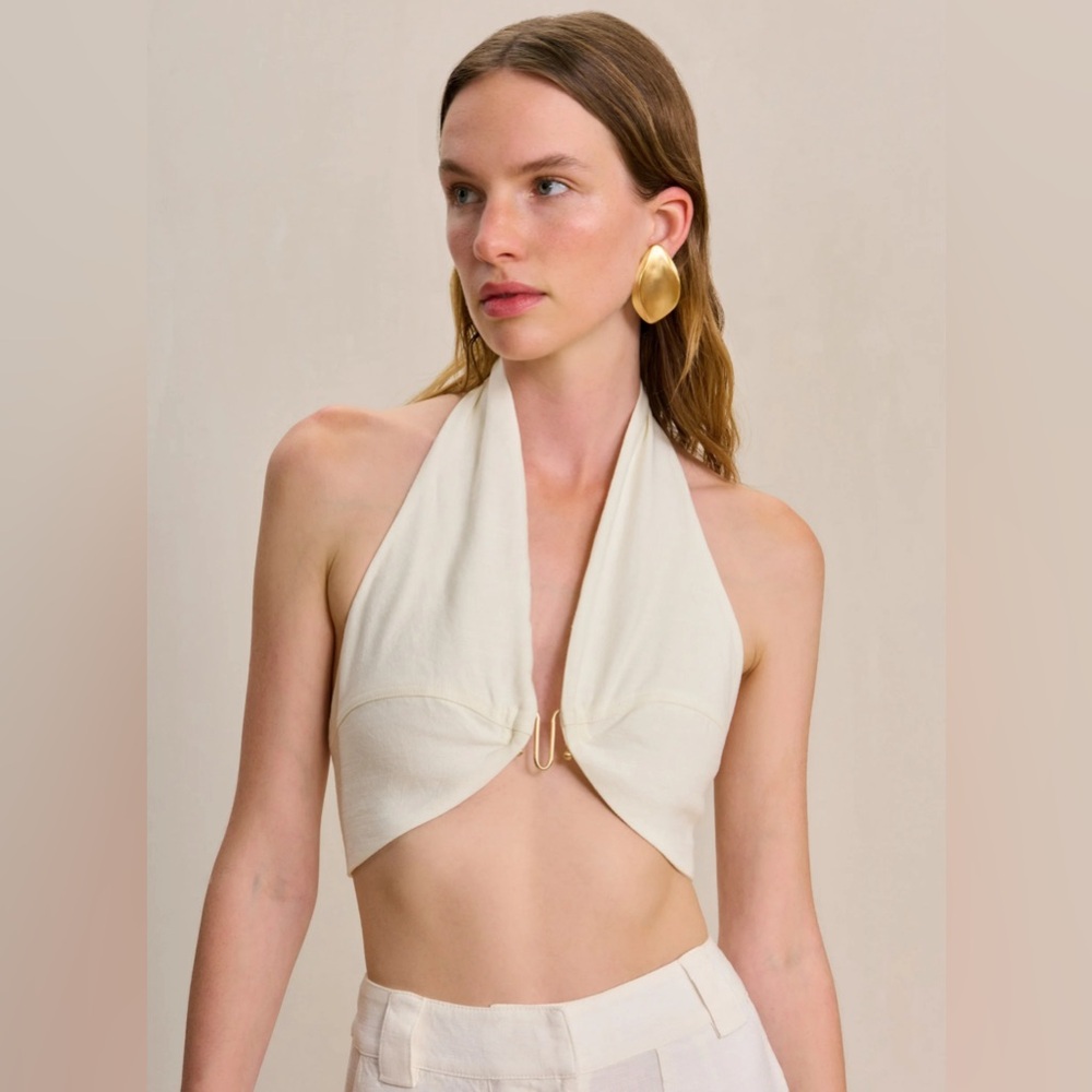 Cult Gaia Diem Top- off white linen